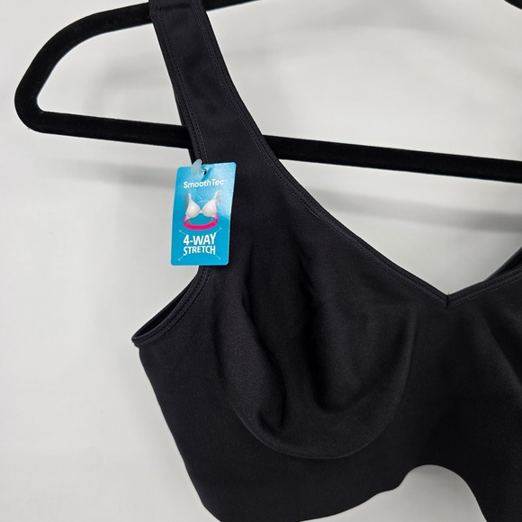 New Hanes SmoothTec 4 Way Stretch Full Coverage Comfort Bra Black Size L MHW796 - Picture 3 of 8